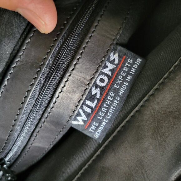 EUC WILSONS THE LEATHER EXPERTS BLACK GENUINE LEATHER LAPTOP MESSENGER BAG - Picture 15 of 16